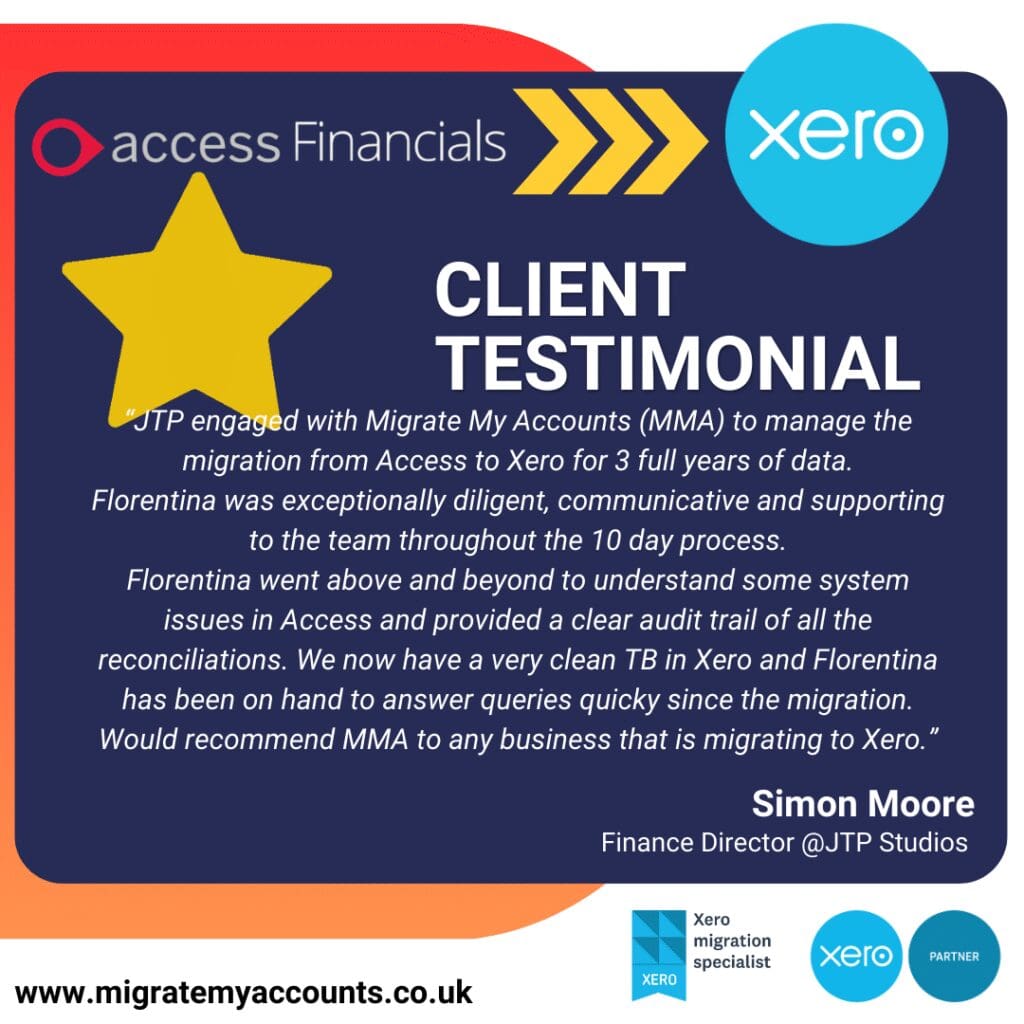 access financials to xero review