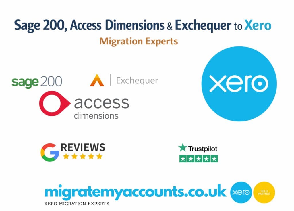 Sage 200 Access Dimensions Exchequer to Xero